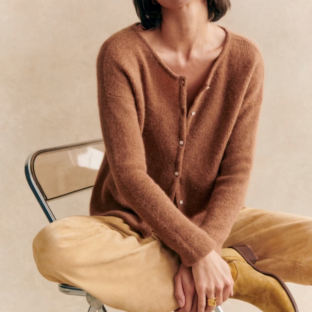 Sezane Women's Gaspard Cardigan in Camel